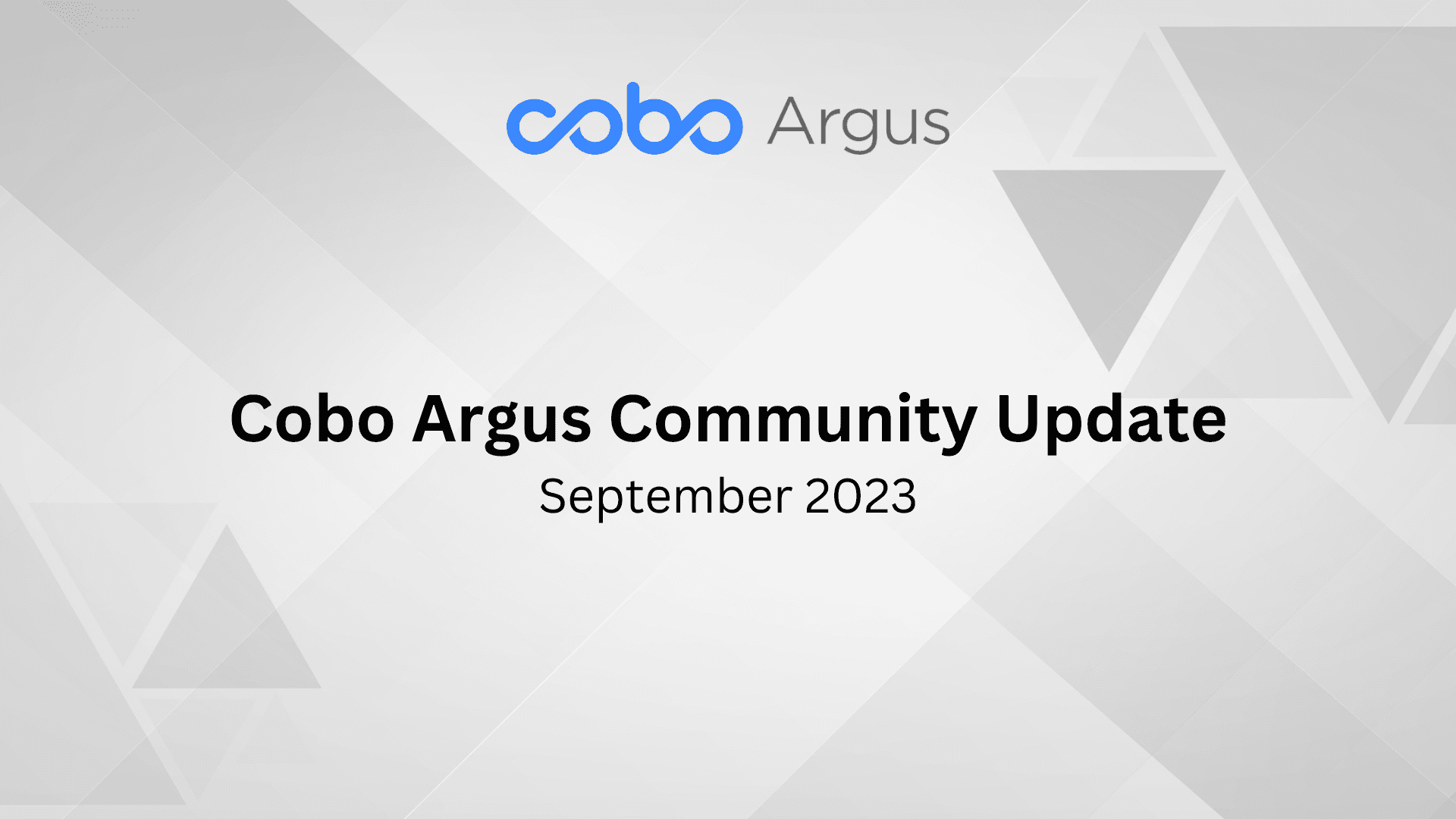 Cobo Argus Community Update – September 2023